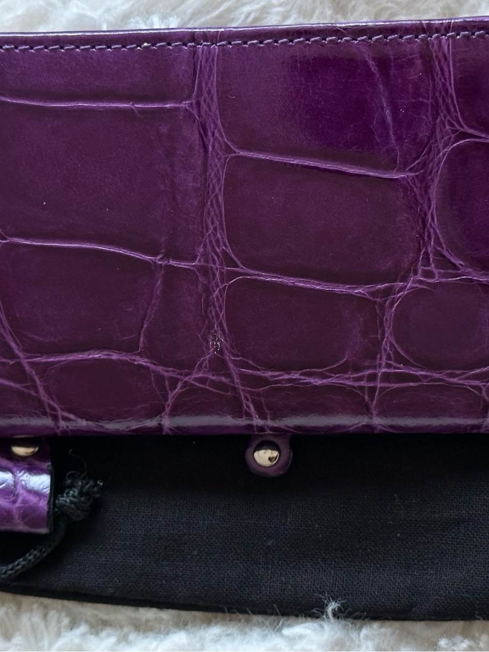 BIJAN PURPLE ALLIGATOR CARD HOLDER - Picture 9 of 12